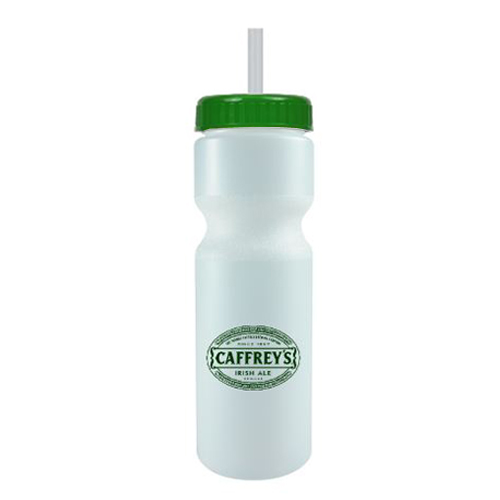 Journey Custom Bike Bottle w/ Straw - BPA Free Frost/Green