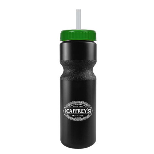 Journey Custom Bike Bottle w/ Straw - BPA Free Black/Green