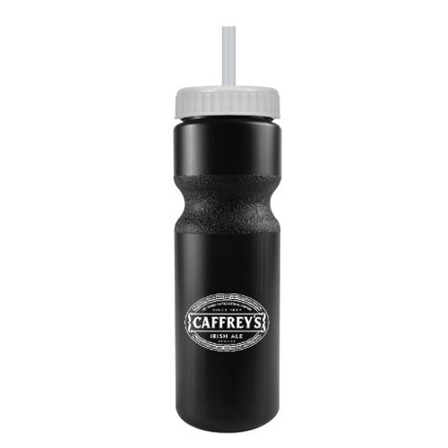 Journey Custom Bike Bottle w/ Straw - BPA Free Black/White