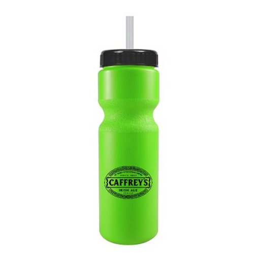 Journey Bike Bottle w/ Straw - BPA Free Neon Green/Black