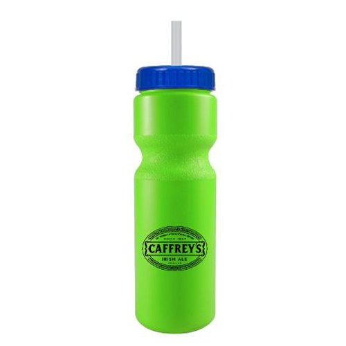 Journey Bike Bottle w/ Straw - BPA Free Neon Green/Royal Blue