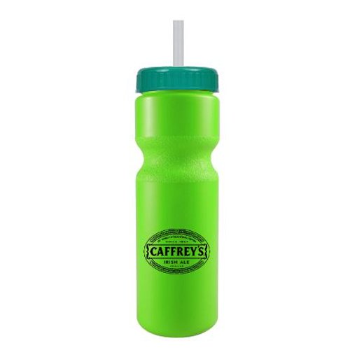 Journey Bike Bottle w/ Straw - BPA Free Neon Green/Teal