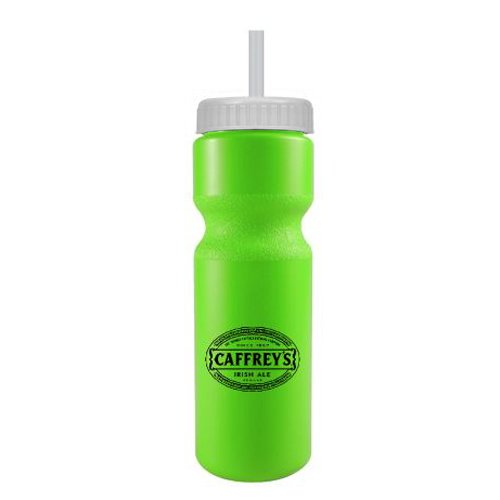 Journey Bike Bottle w/ Straw - BPA Free Neon Green/White