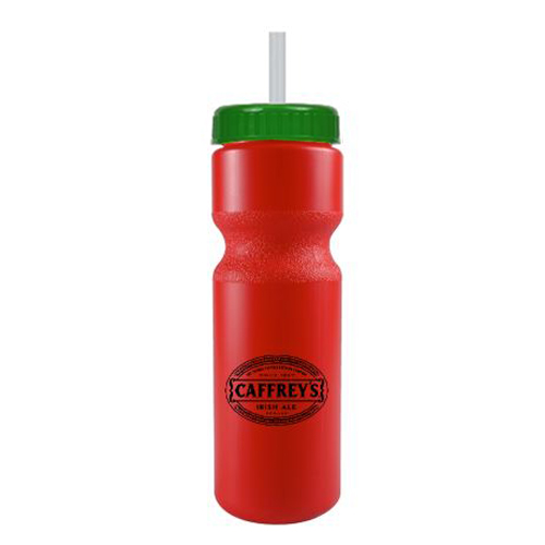 Journey Custom Bike Bottle w/ Straw - BPA Free Red/Green
