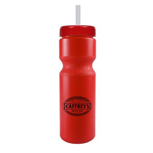 Journey Bike Bottle w/ Straw - BPA Free Red/Red