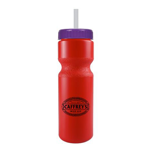 Journey Custom Bike Bottle w/ Straw - BPA Free Red/Violet