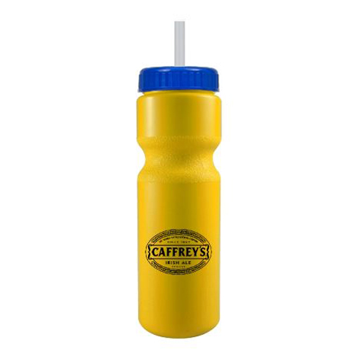 Journey Custom Bike Bottle w/ Straw - BPA Free Yellow/Royal Blue