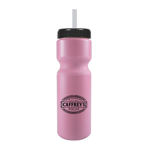 Journey Custom Bike Bottle w/ Straw - BPA Free Pink/Black