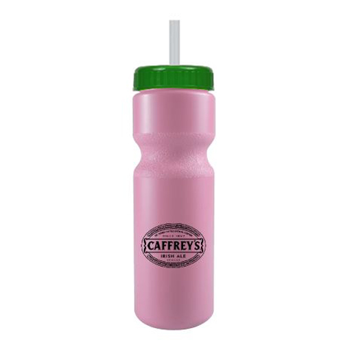 Journey Custom Bike Bottle w/ Straw - BPA Free Pink/Green
