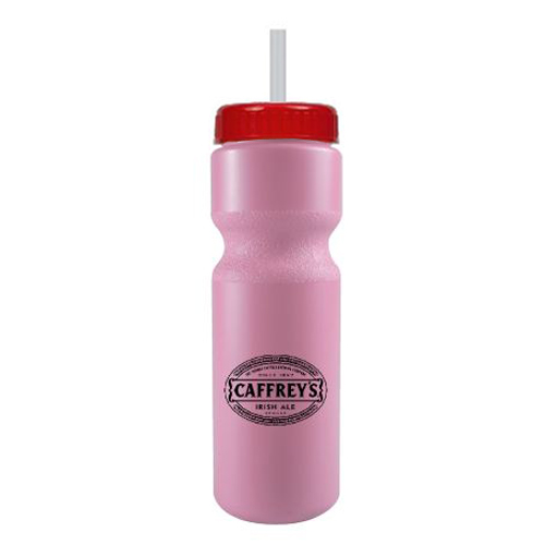 Journey Custom Bike Bottle w/ Straw - BPA Free Pink/Red