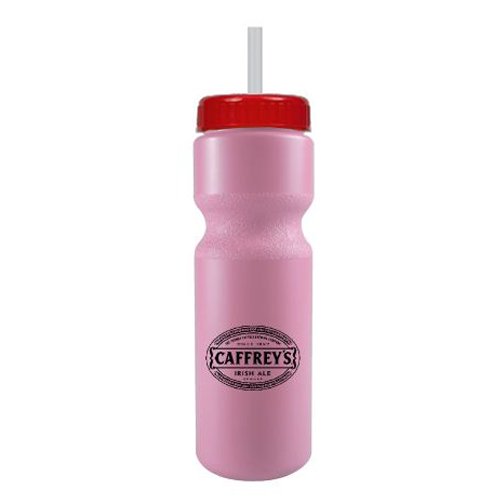 Journey Bike Bottle w/ Straw - BPA Free Pink/Red