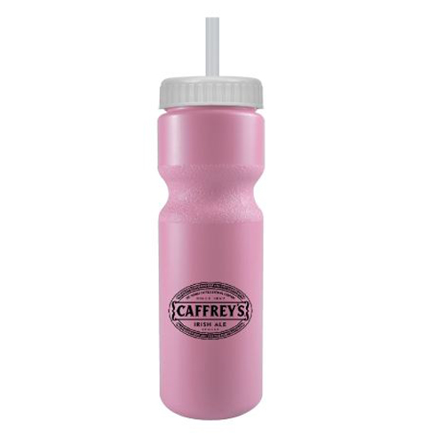 Journey Custom Bike Bottle w/ Straw - BPA Free Pink/White