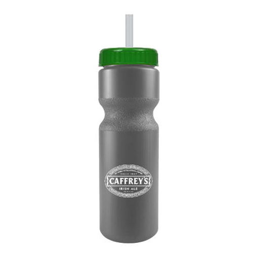 Journey Custom Bike Bottle w/ Straw - BPA Free Silver/Green