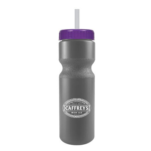 Journey Custom Bike Bottle w/ Straw - BPA Free Silver/Violet