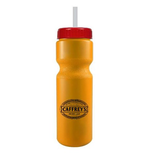 Journey Bike Bottle w/ Straw - BPA Free Athletic Gold/Red