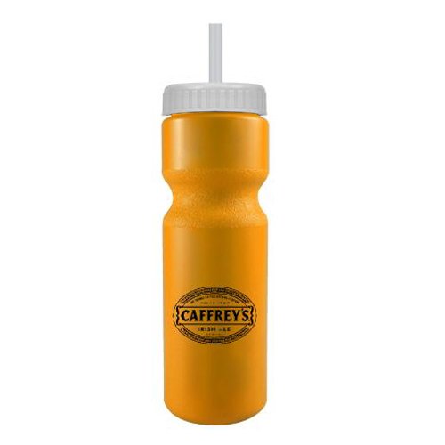 Journey Bike Bottle w/ Straw - BPA Free Athletic Gold/White