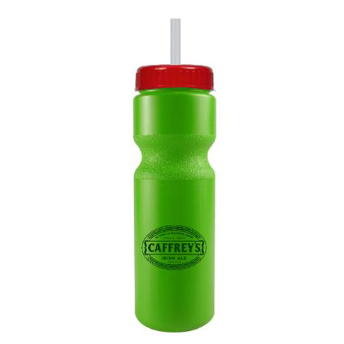 Journey Custom Bike Bottle w/ Straw - BPA Free Lime Green/Red