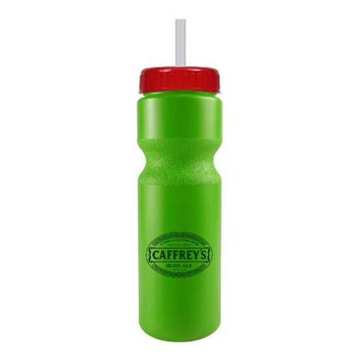 Journey Bike Bottle w/ Straw - BPA Free Lime Green/Red