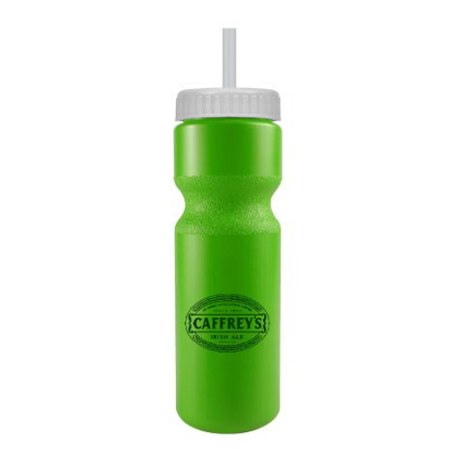 Journey Custom Bike Bottle w/ Straw - BPA Free Lime Green/White