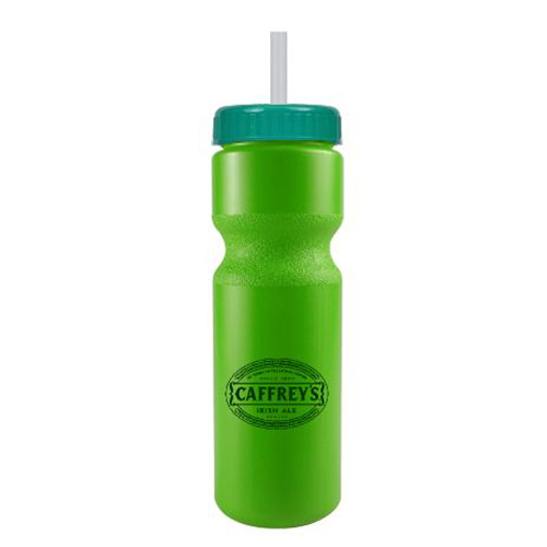 Journey Custom Bike Bottle w/ Straw - BPA Free Lime Green/Teal