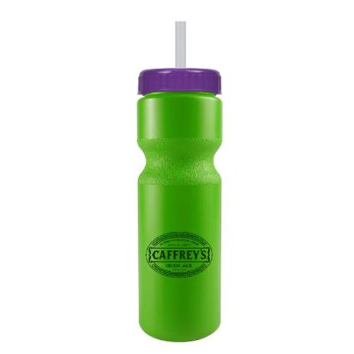 Journey Bike Bottle w/ Straw - BPA Free Lime Green/Violet