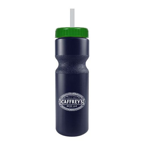 Journey Bike Bottle w/ Straw - BPA Free Navy Blue/Green