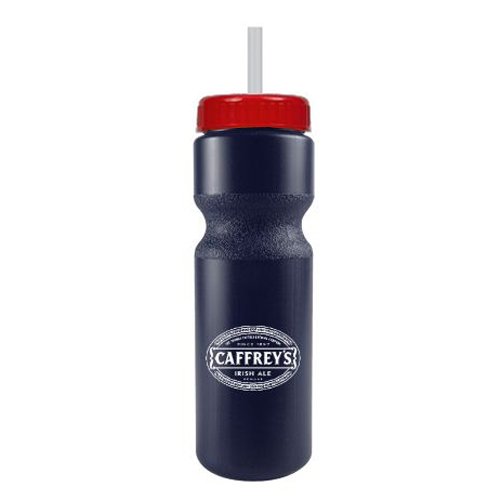Journey Bike Bottle w/ Straw - BPA Free Navy Blue/Red