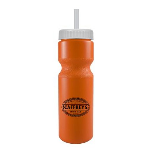 Journey Bike Bottle w/ Straw - BPA Free Neon Orange/White