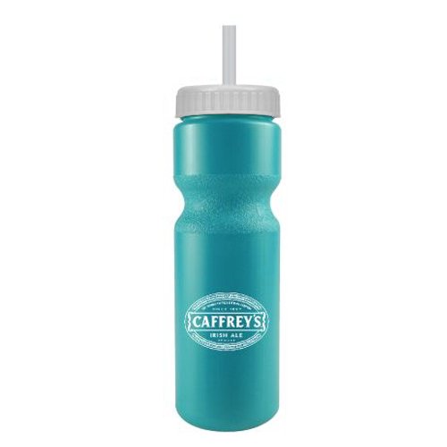Journey Bike Bottle w/ Straw - BPA Free Turquoise/White