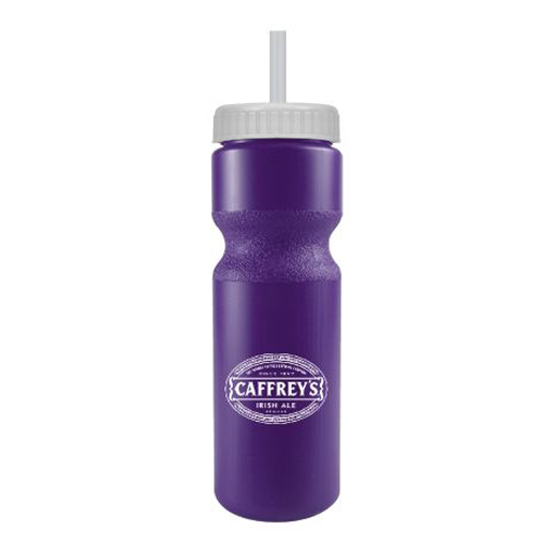 Journey Custom Bike Bottle w/ Straw - BPA Free Violet/White