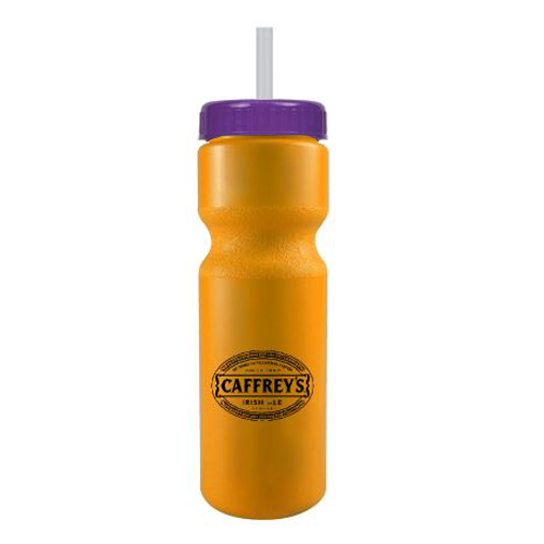 Journey Custom Bike Bottle w/ Straw - BPA Free Athletic Gold/Violet