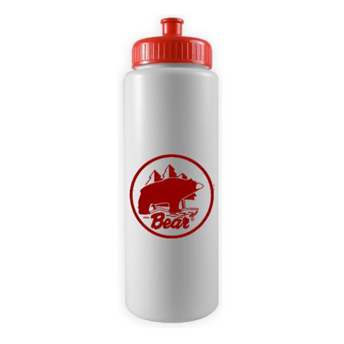 Sport Bottle - BPA Free- 32 oz  White/Red