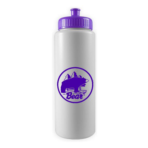 Sport Bottle - BPA Free- 32 oz  White/Violet