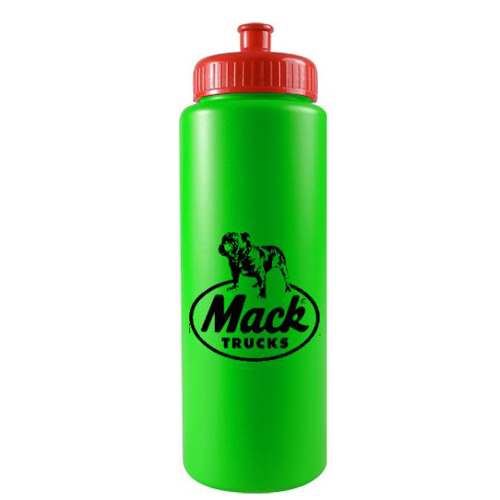 Sports Bottle Colors - BPA Free -32oz Neon Green/Red