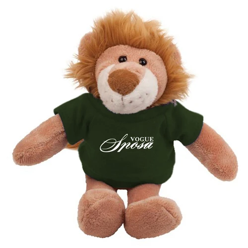 Lion Mascot Stuffed Animal T-Shirt-Forest Green
