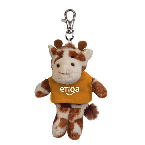 Giraffe Wild Bunch Key Tag T-Shirt-Texas Orange