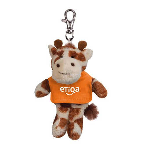 Giraffe Wild Bunch Key Tag T-Shirt-Orange