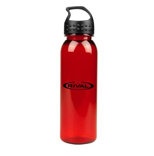 Poly-Pure Bottle with Crest Lid-24 oz Translucent Red