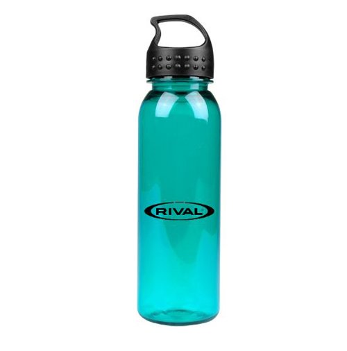 Poly-Pure Bottle with Crest Lid-24 oz Translucent Teal