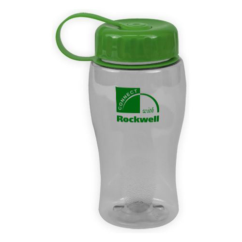 Custom Poly-Pure Bottle with Tethered Lid 18oz