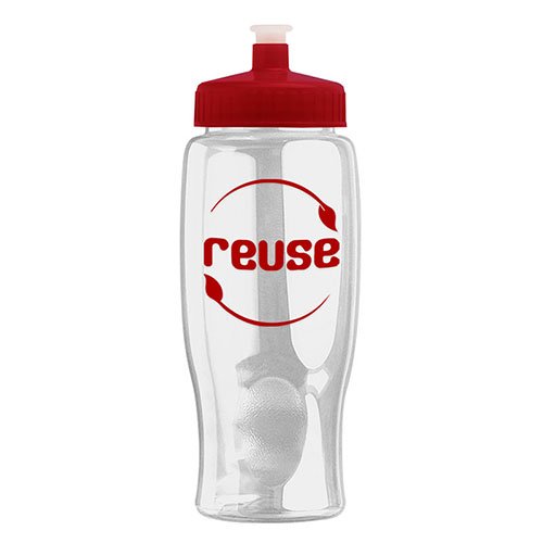 Poly-Pure Bottle BPA-Free 27oz Clear/Red