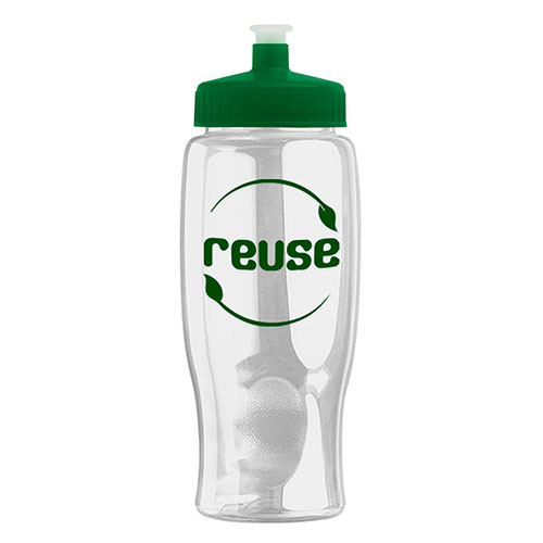 Custom Poly-Pure Bottle BPA-Free 27oz Clear/Green
