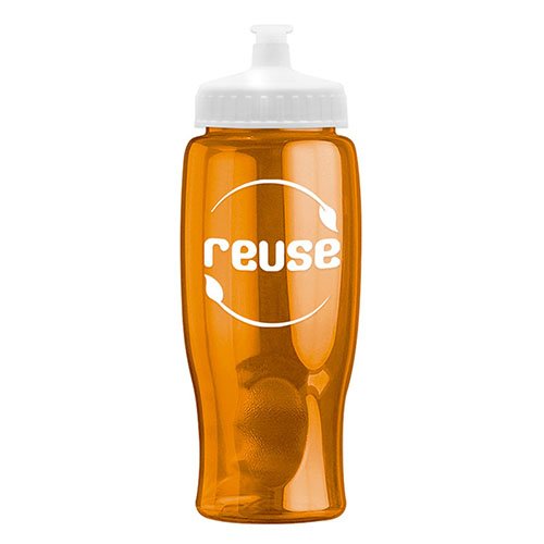 Poly-Pure Bottle BPA-Free 27oz Transparent Orange/White