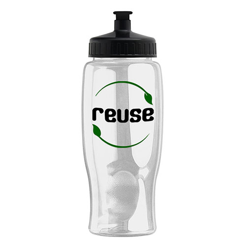 Custom Poly-Pure Bottle BPA-Free 27oz Clear/Black