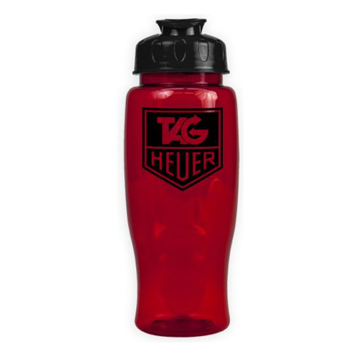 Poly-Pure with Flip Lid 27oz Translucent Red/Black
