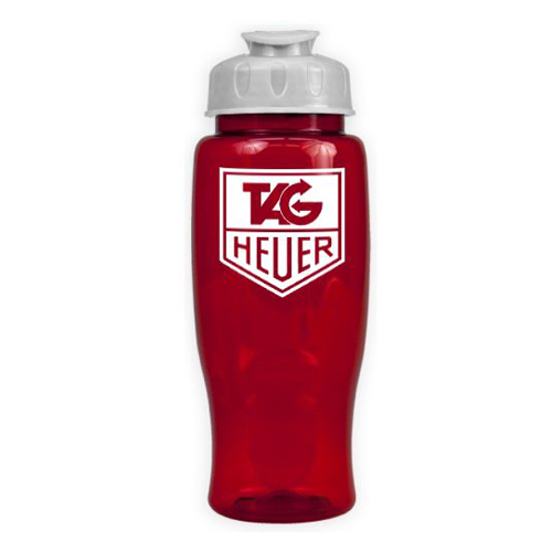 Poly-Pure with Flip Lid 27oz Translucent Red/White