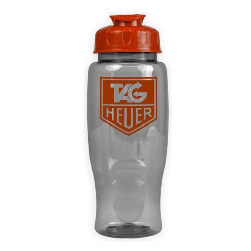 Poly-Pure with Flip Lid 27oz Clear/Orange