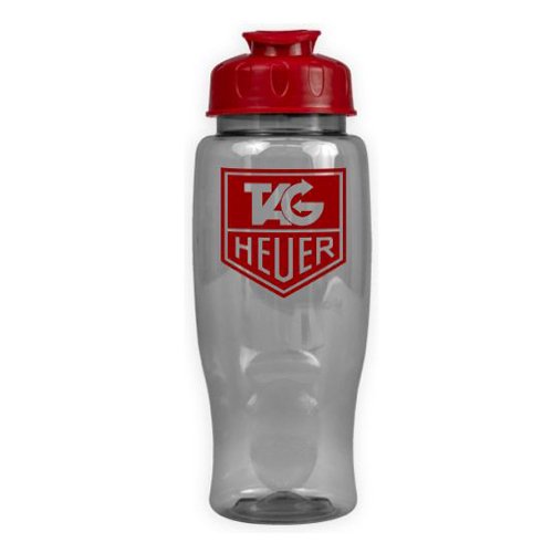 Poly-Pure with Flip Lid 27oz Clear/Red