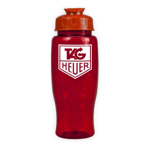 Poly-Pure with Flip Lid 27oz Translucent Red/Orange