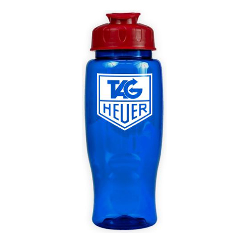 Poly-Pure with Flip Lid 27oz Translucent Blue/Red